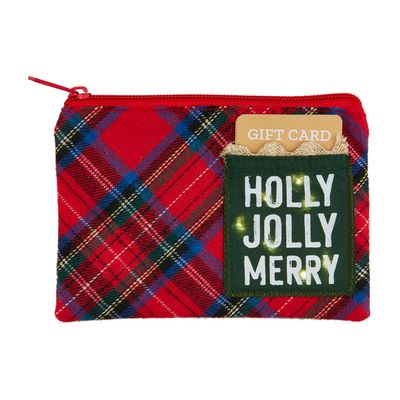 TARTAN LIGHT UP XMAS POUCH