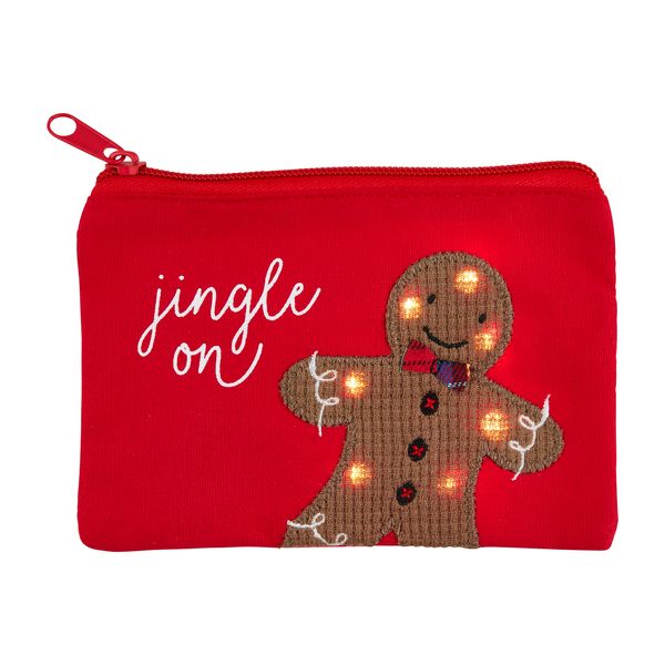 GINGERBREAD LIGHT UP XMAS POUCH