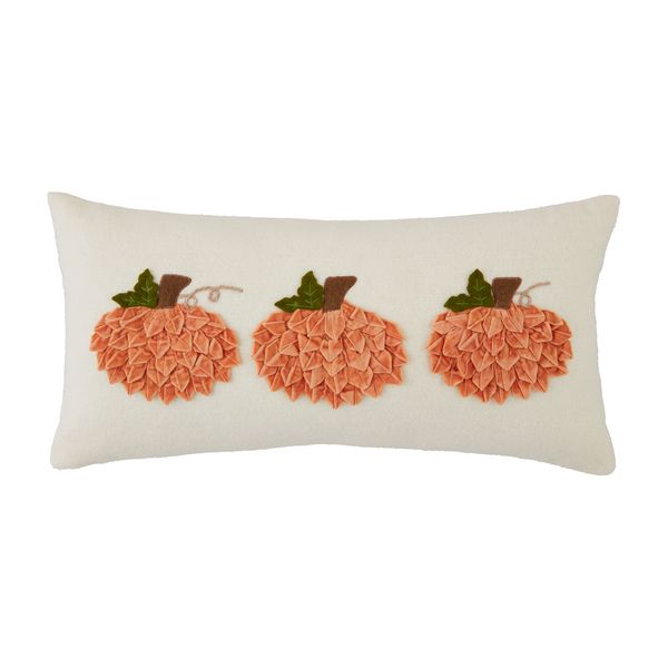 LUMBAR VELVET PUMPKIN PILLOW