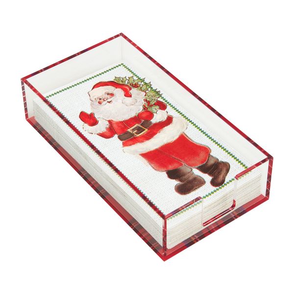 Santa Guest Towel &amp; Tartan Caddy Set
