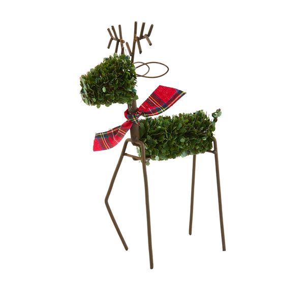 LARGE BOXWOOD REINDEER SITTER