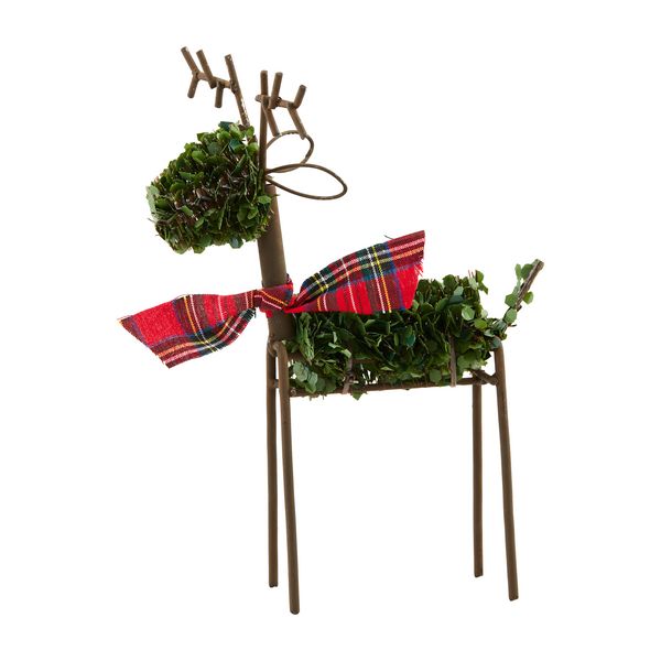 SMALL BOXWOOD REINDEER SITTER