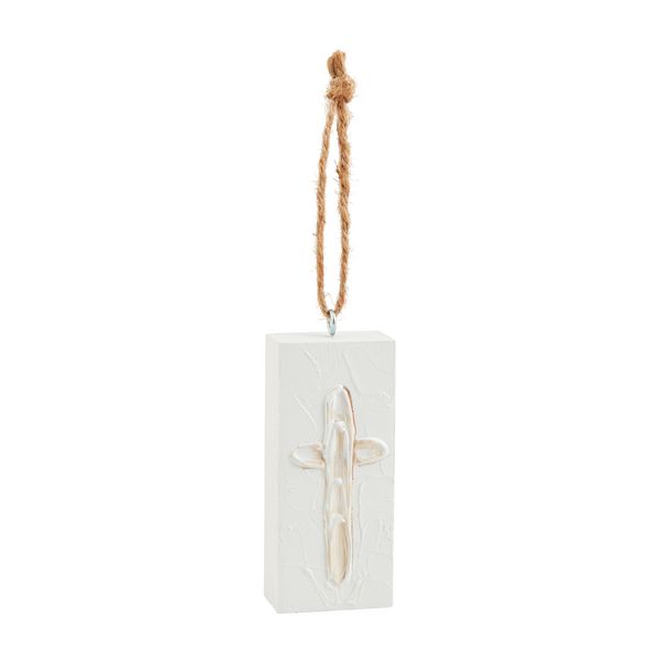 CROSS WHITE XMAS ORNAMENT