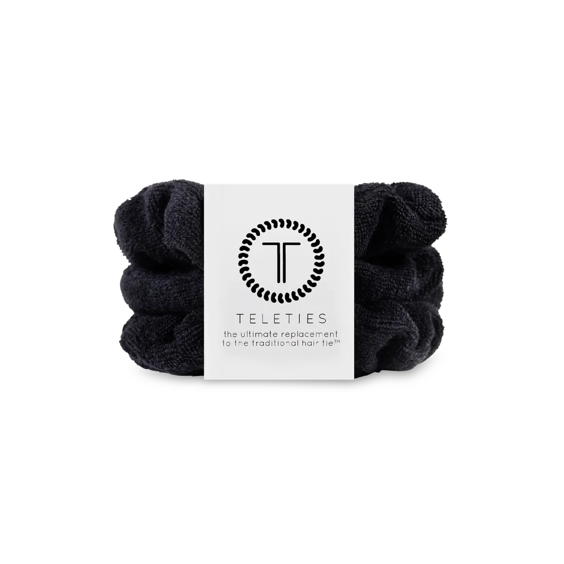 Terry Cloth Hair Scrunchie | Small | Jet Black