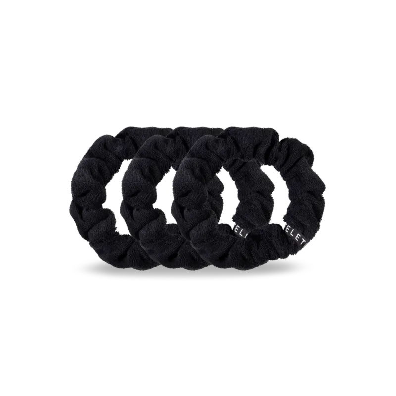 Terry Cloth Hair Scrunchie | Large | Jet Black