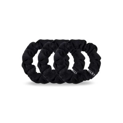 Terry Cloth Hair Scrunchie | Large | Jet Black