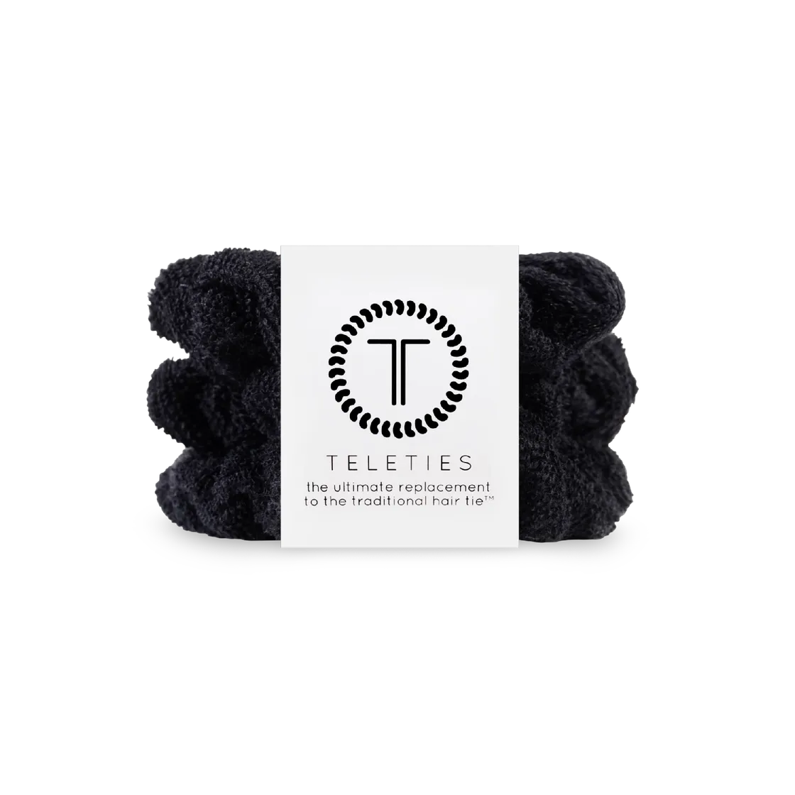 Terry Cloth Hair Scrunchie | Large | Jet Black