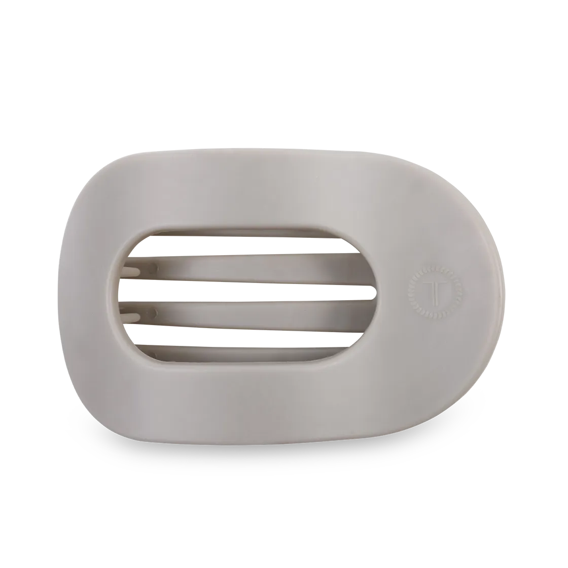 Round Flat Hair Clip | Large | Silver Flames