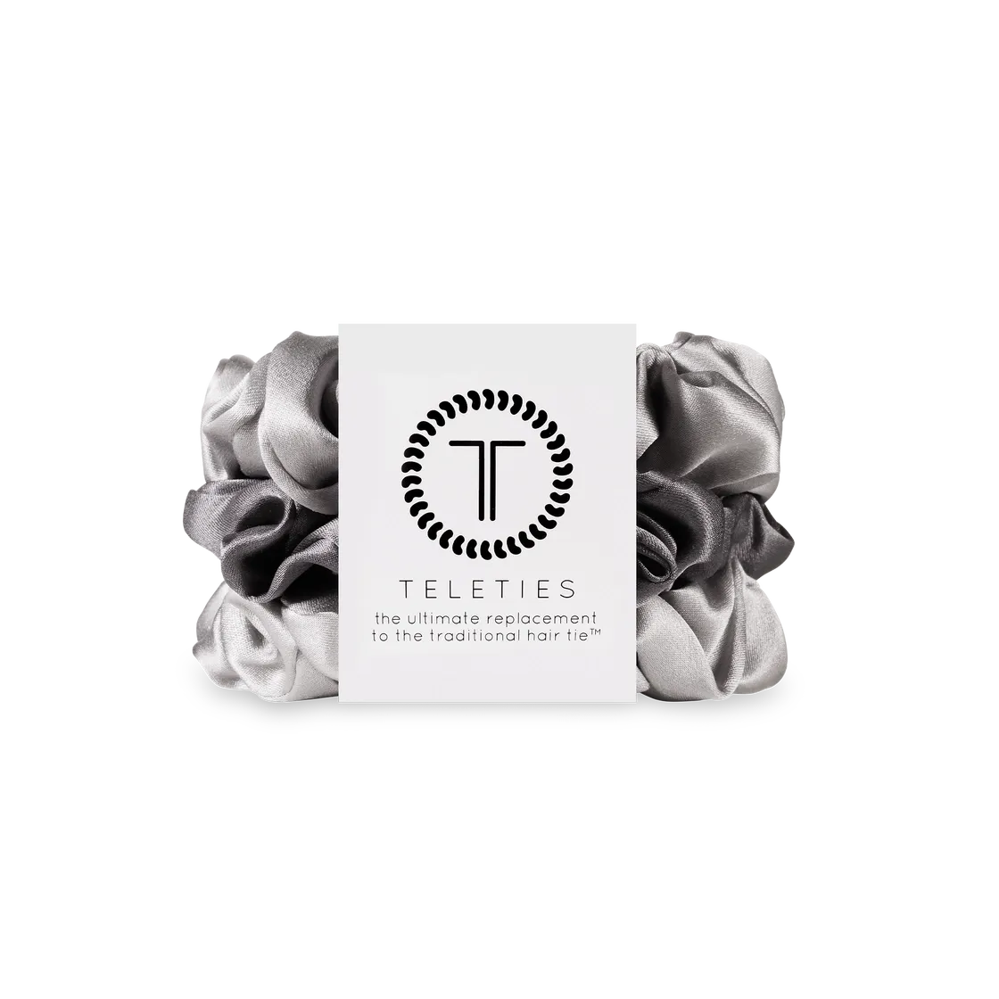 Silk Hair Scrunchie | Large | Silver Flames