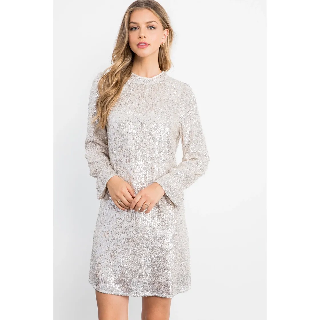 Sequin Long Sleeve Dress