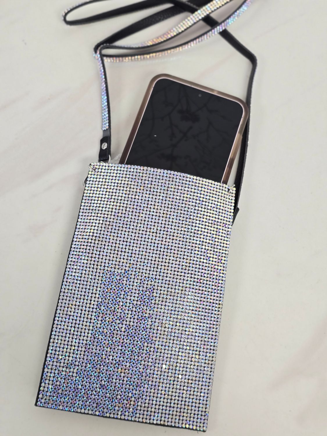 CRYSTAL CELL PHONE BAG, Color: AB