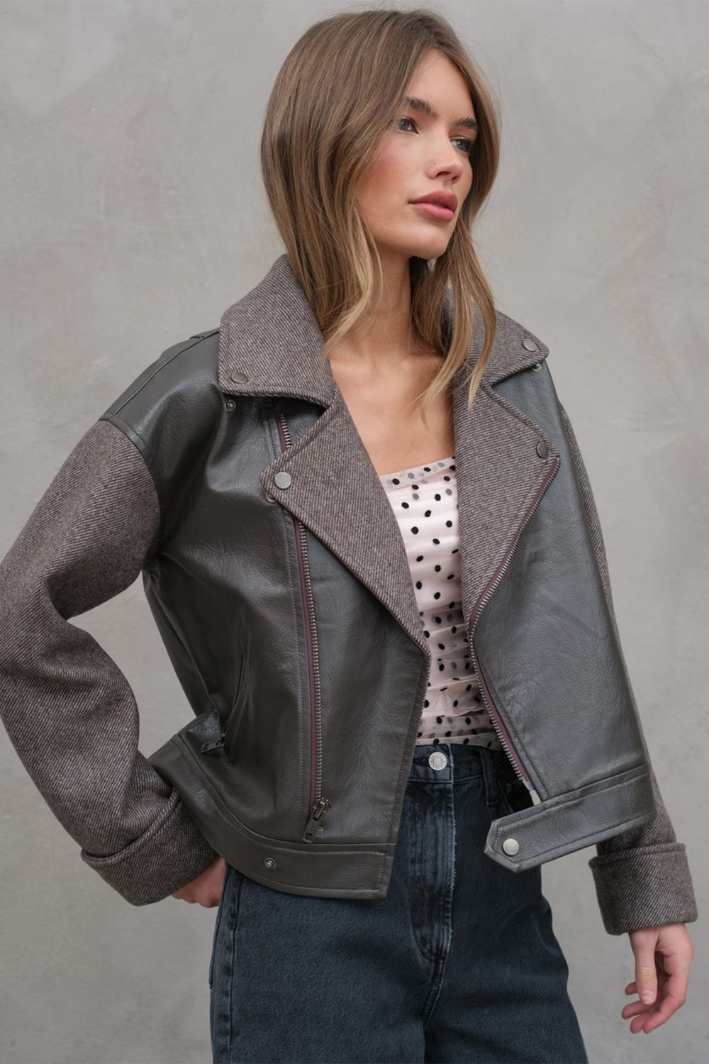 HERRINGBONE COMBI JACKET