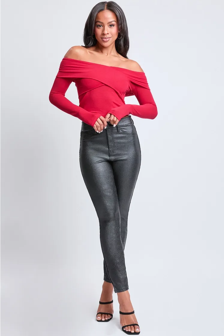 High Rise Metallic Skinny Jean