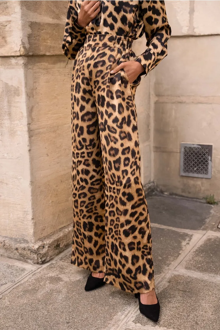 Leopard Print Palazzo Pants