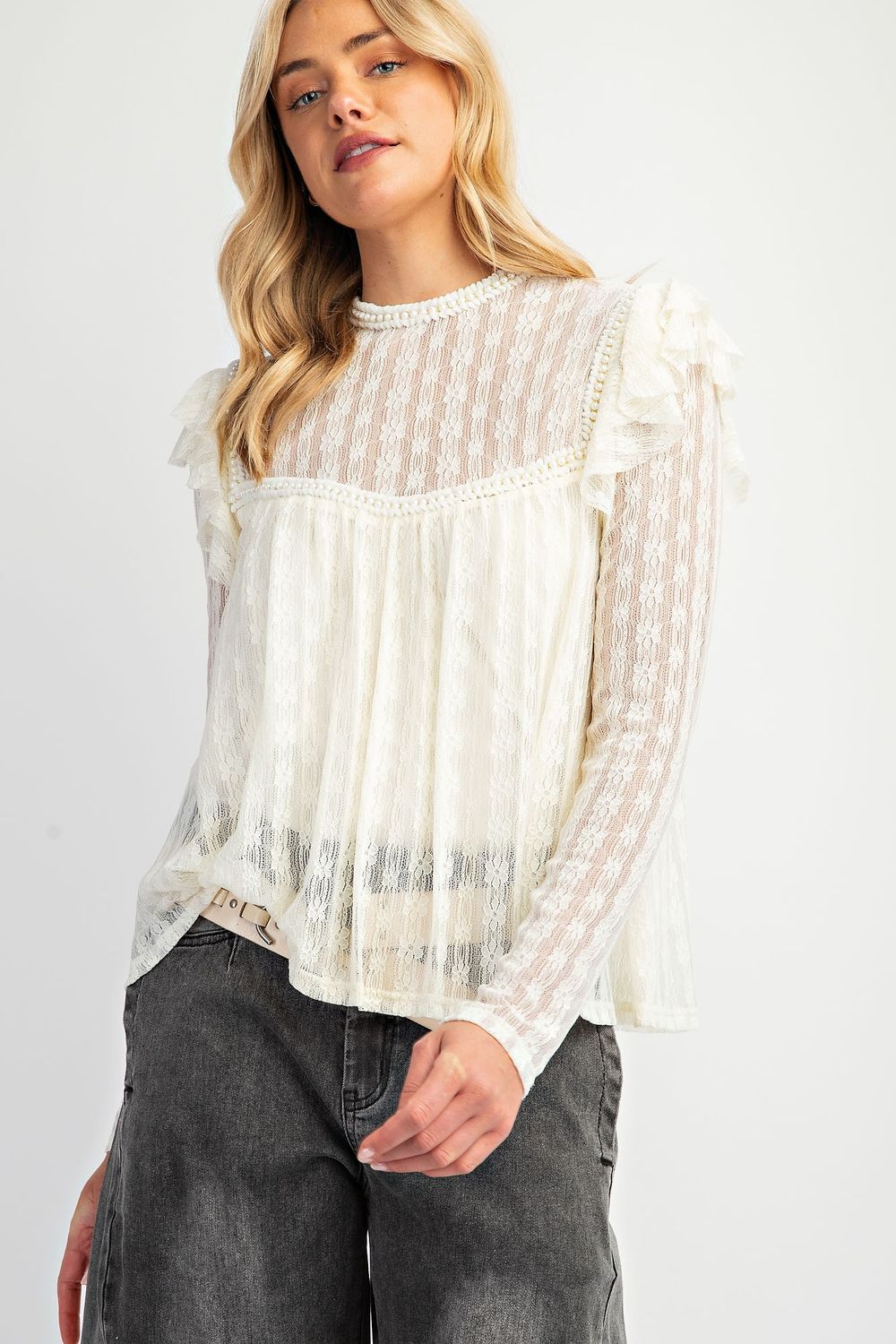 LACE BABYDOLL TOP