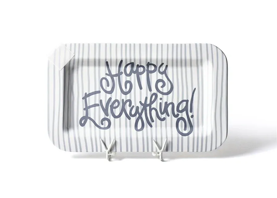 Stone Skinny Stripe Happy Everything Mini Rectangle Platter