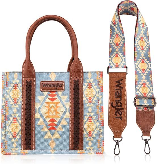Montana West Wrangler Aztec Tote-Silver