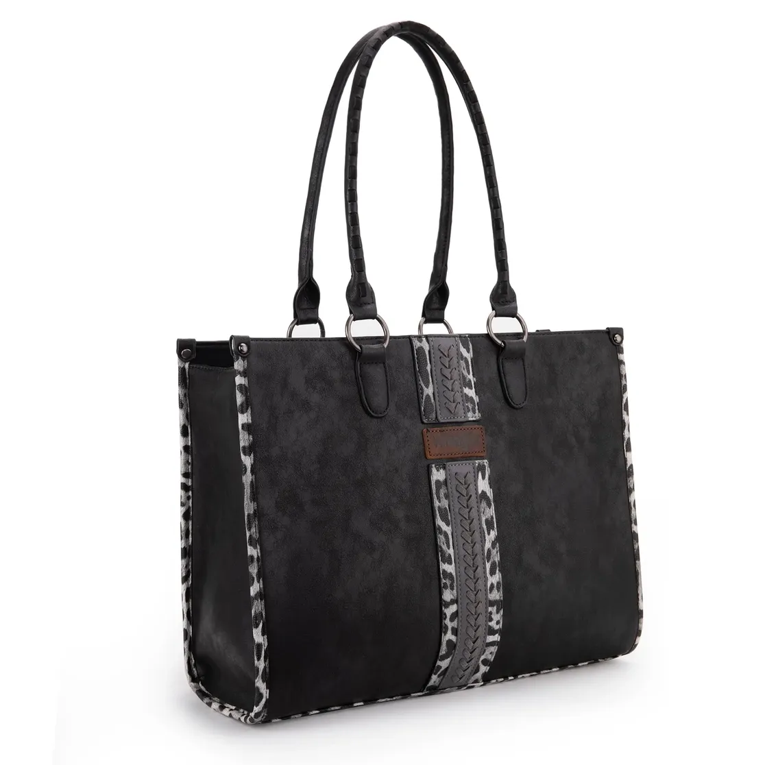 Wrangler Leopard Print Carry Tote-Black