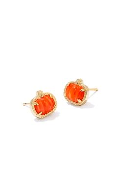 PUMPKIN STUD EARRINGS-GOLD