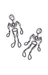 SKELETON STATEMENT EARRINGS-GUNMETAL