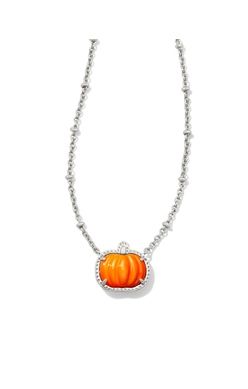 PUMPKIN SHORT PENDANT NECKLACE-SILVER