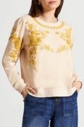 CREW NECK TOP W/EMBROIDERY
