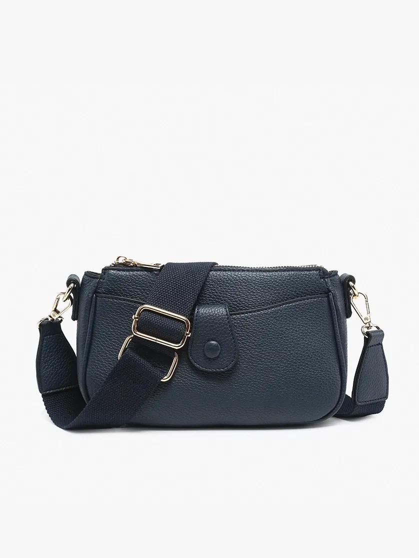 Kallie Snap Front Crossbody w/ Nylon Strap, Color: Navy