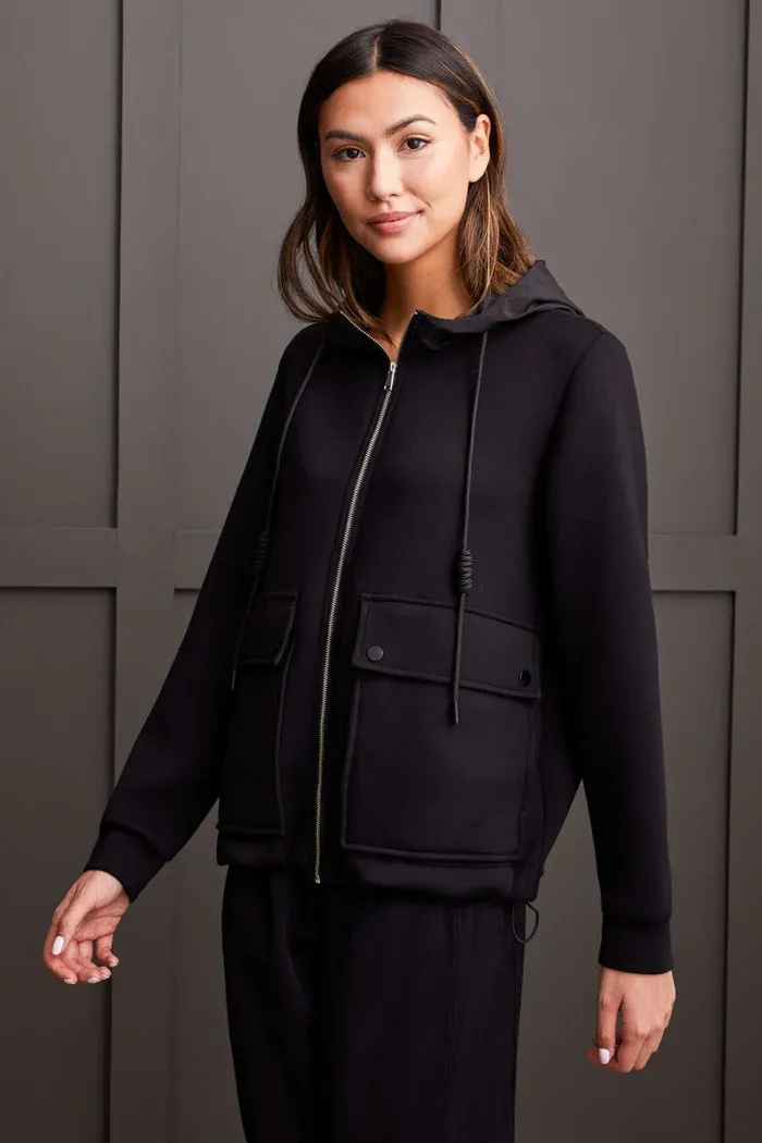 SCUBA KNIT HOODED JACKET
