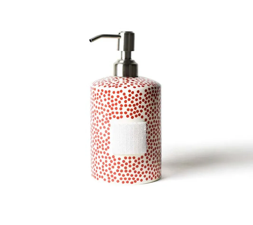Red Small Dot Mini Cylinder Soap Pump