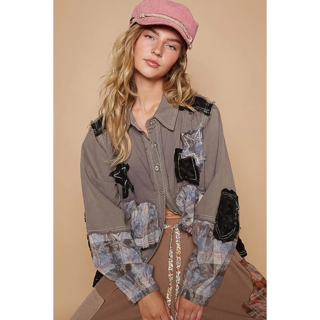 MIXED MEDIA TIERED JACKET