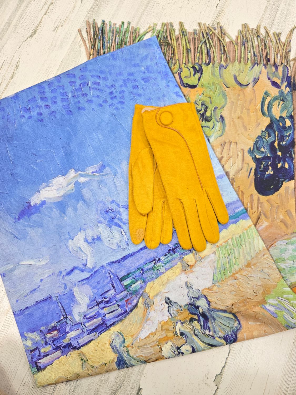 WHEAT FIELDS REVERSIBLE SCARF &amp; GLOVE SET