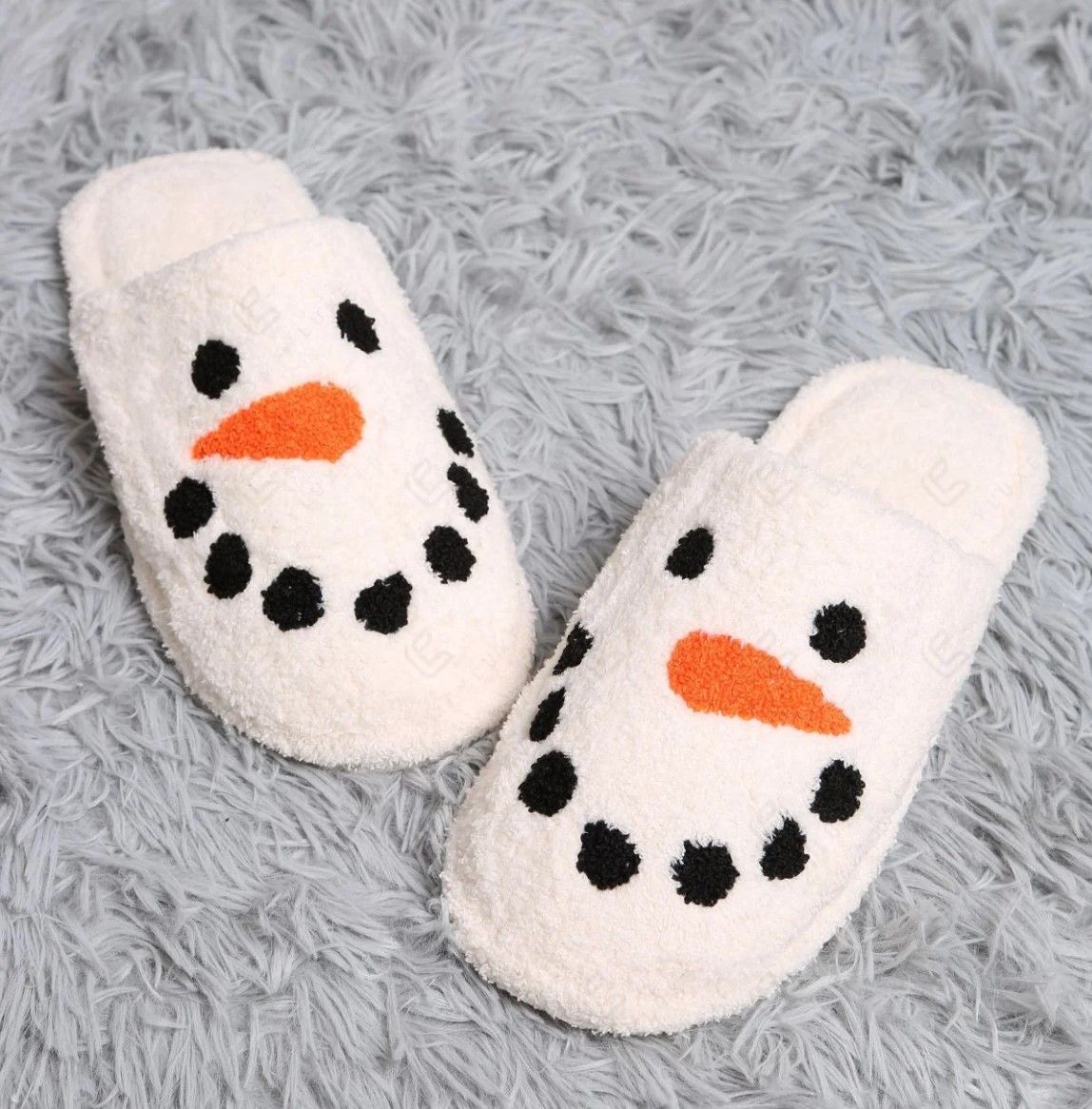 SNOWMAN EMBROIDERED SLIPPER