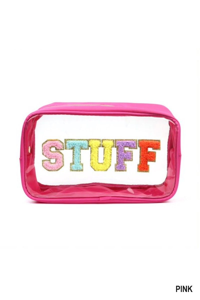 STUFF LETTER CLEAR COSMETIC BAG