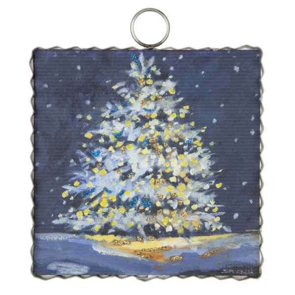 Mini Blue &amp; Gold Tree Print