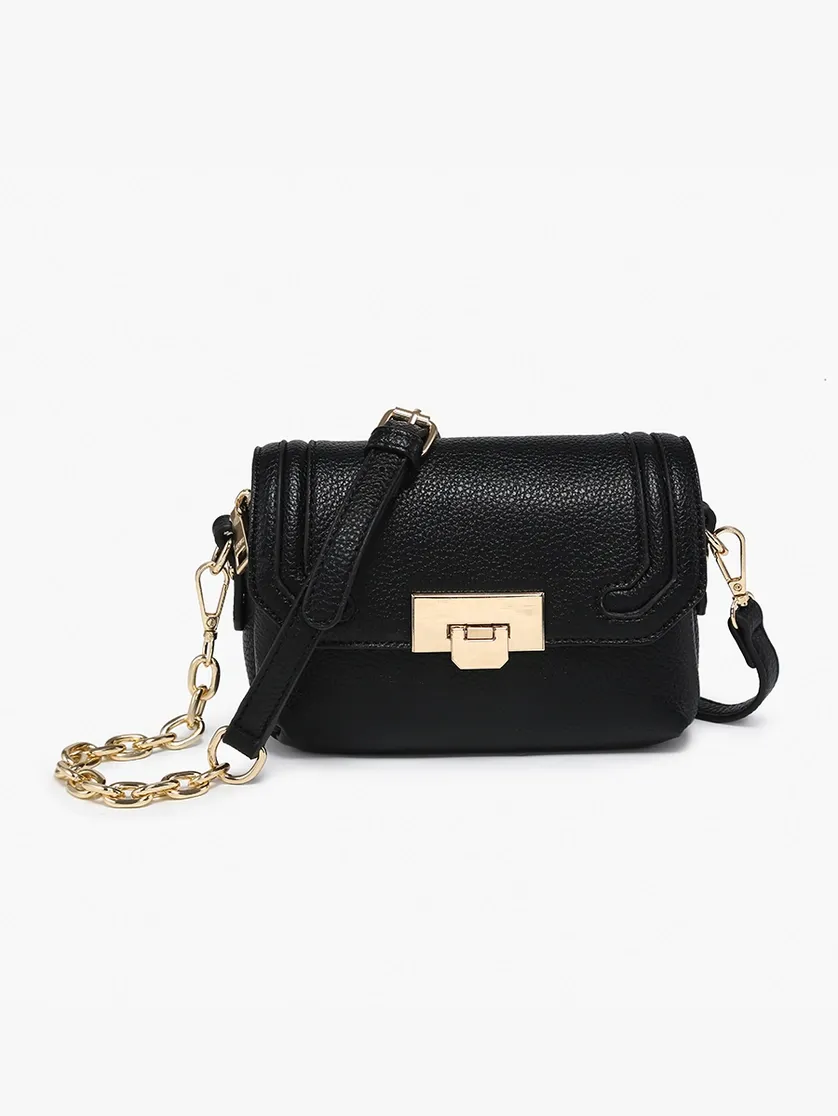 Casablanca Detailed Snap Crossbody w/ Gold Accents