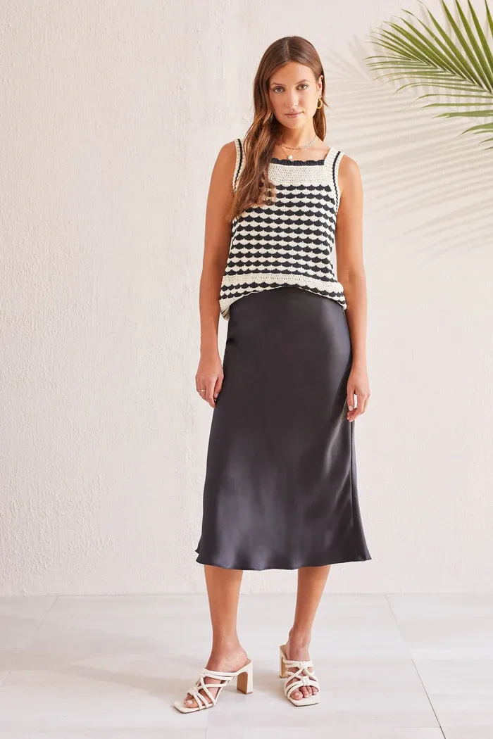 MIDI SKIRT ELASTIC WAIST