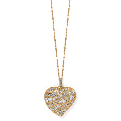 Trust Your Journey Convertible Reversible Large Heart Necklace-Gold