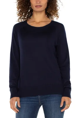 Long Sleeve Raglan Sweater w/Side Slit