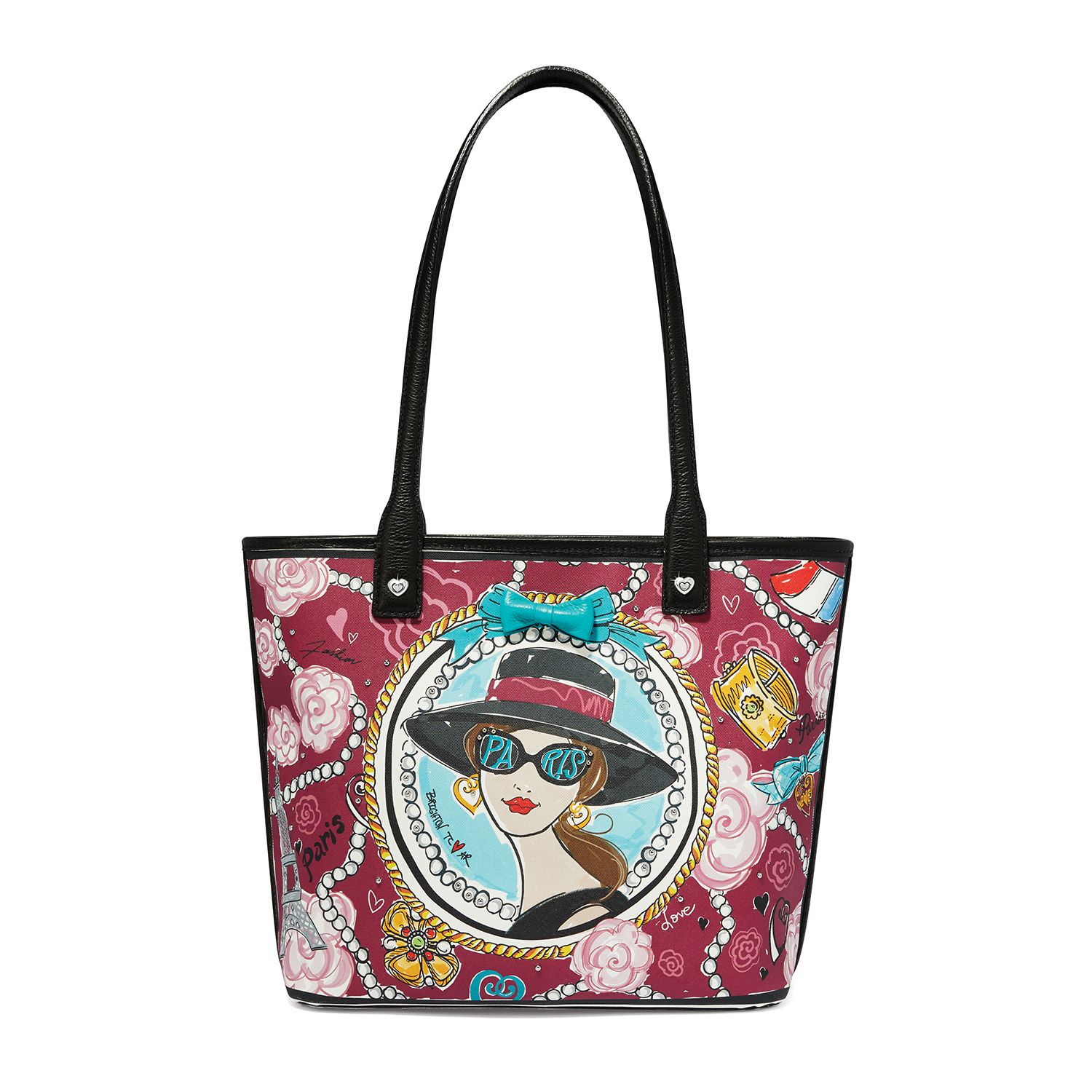 Paris Blooms Large Saffiano Tote