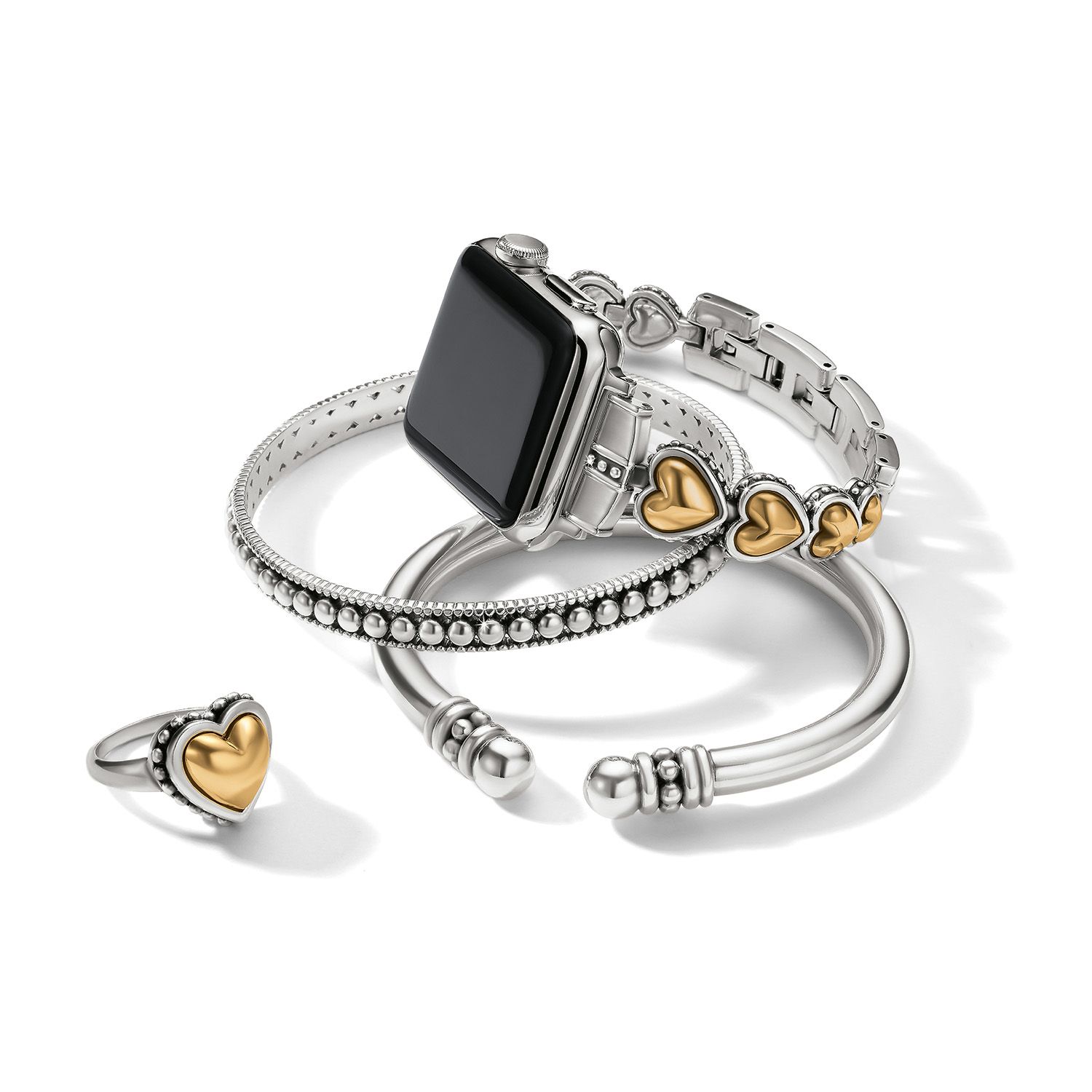 Brighton Watch SIVER Plated with a crystal heart.  Comes with a new battery Cascade Heart Watch - Brighton main image 2