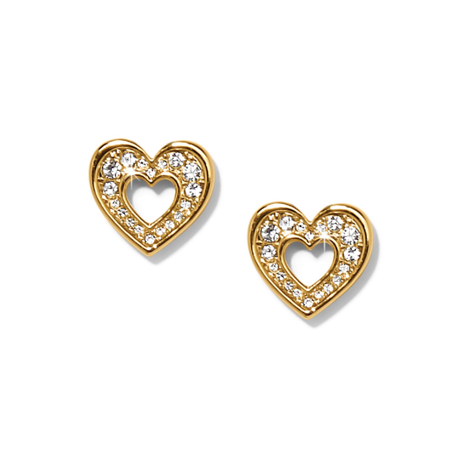 Enchanting Heart Post Earrings-Gold