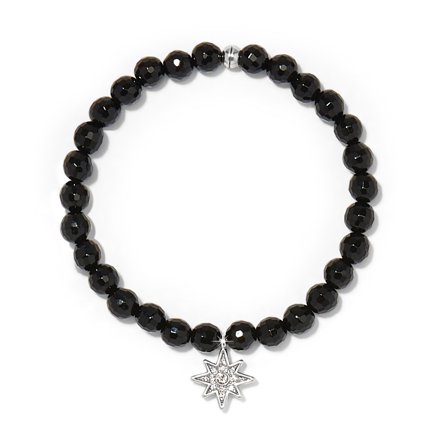 Enchanting Star Stretch Bracelet-Silver-Black