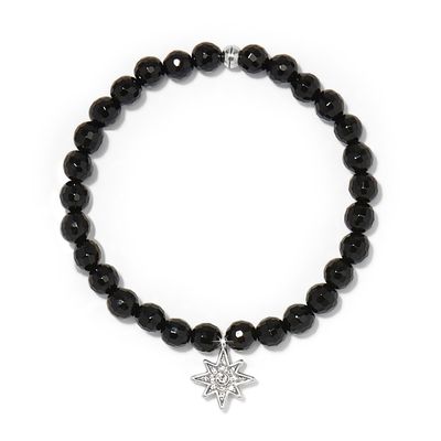 Enchanting Star Stretch Bracelet-Silver-Black