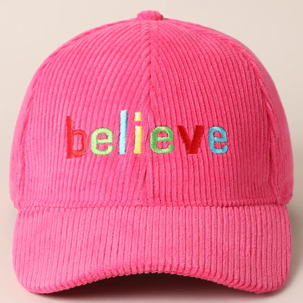Believe Embroidery  Cap Fuchsia