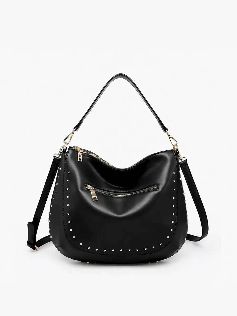 Aurelia Studded Hobo-Black