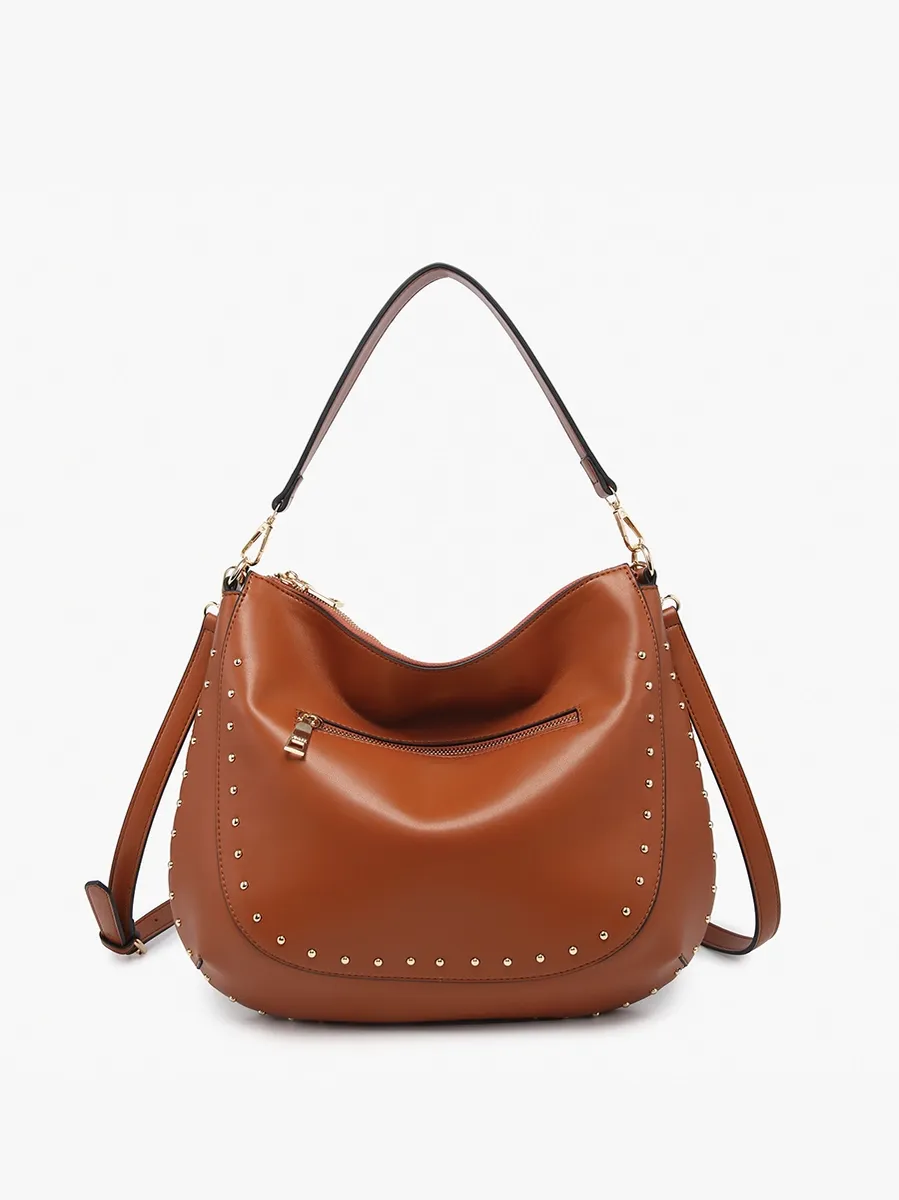 Aurelia Studded Hobo Brown
