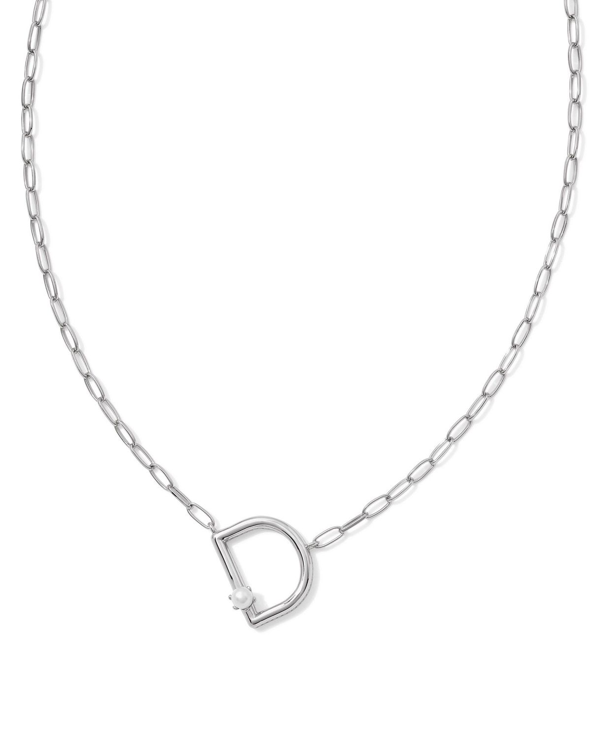 PEARL LETTER D SHORT PENDANT NECKLACE