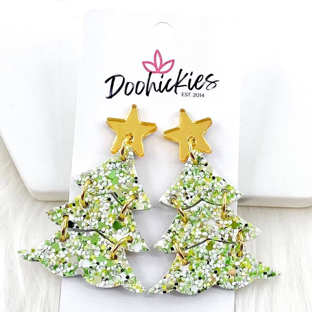 Festive Glitter Layered Trees-Spearmint