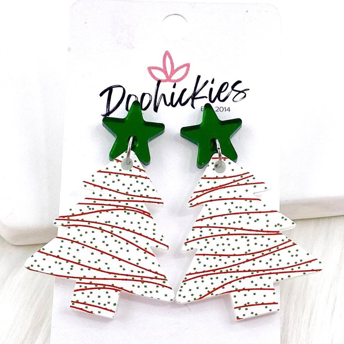 Green Star &amp; Festive Tree Acrylic Dangles