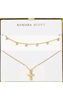 Amelia Cross Necklace Gift Set-Gold